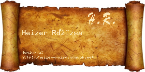 Heizer Rózsa névjegykártya